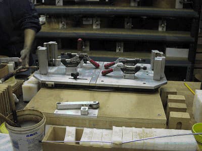 Case study image: Gluing End Blocks To Sides Of Guitar Subassembly